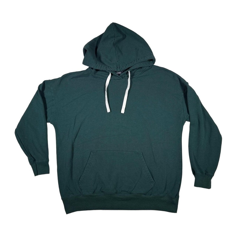 Buffalo David Bitton Dark‎ Green Pullover Hoodie Sweatshirt Men's Size L Cotton